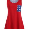 American Flag Print Scoop Neck Sleeveless Tank Top