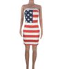 American Flag Print Strapless Dress - Image 3