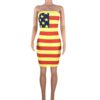American Flag Print Strapless Dress - Image 6