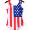 American Printed Sleeveless One Piece Swimsuit - Image 4