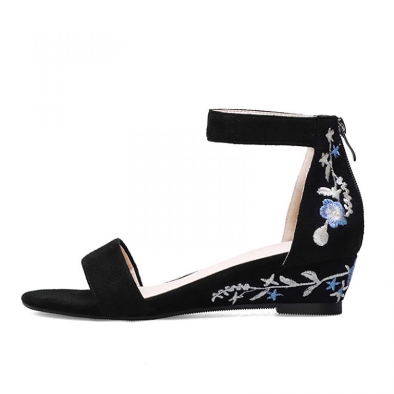 Ankle Strap Embroidery Fashion Casual Shoes - Image 4