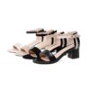 Ankle Strap Stitching Pu Thick High Heels Sandals - Image 3