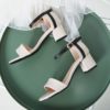 Ankle Strap Stitching Pu Thick High Heels Sandals - Image 4