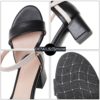 Ankle Strap Stitching Pu Thick High Heels Sandals - Image 5