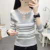 Beautiful Long Sleeve Striped Casual Top - Image 4