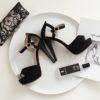 Buckle Strips Peep Toe High Heels Shoes - Image 6