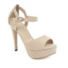 Buckle Strips Peep Toe High Heels Shoes - Image 7