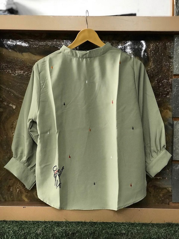 Cartoon Print Embroidery Soft Talent Top - Image 2