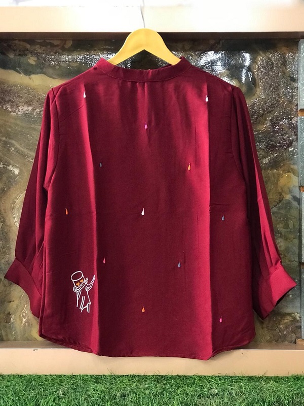 Cartoon Print Embroidery Soft Talent Top - Image 3