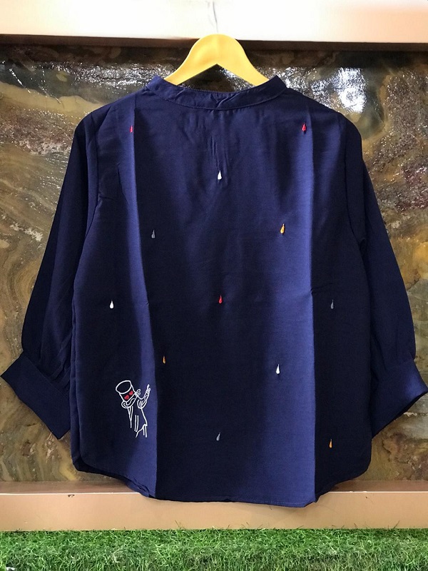 Cartoon Print Embroidery Soft Talent Top