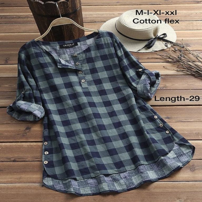 Casual Plaid Long Shirt Dress