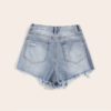 Casual Ripped Frayed High Waist Solid Denim Shorts - Image 3