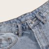 Casual Ripped Frayed High Waist Solid Denim Shorts - Image 5