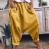 Casual Solid Drawstring Waist Harem Pants - Image 3