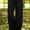 Casual Wide Leg Yoga Solid Pocket Pants