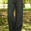 Casual Wide Leg Yoga Solid Pocket Pants - Image 3