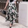 Casual lily Flower Printed A-line Midi Skirts - Image 2