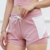 Contrast Color Fake Two-Piece Sports Short Pants - Image 3