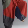 Contrast Color Patchwork Loose Elastic Waist Harem Pant
