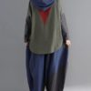 Contrast Color Patchwork Loose Elastic Waist Harem Pant - Image 5