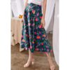 Cotton Flower Print Fashion High Waist Long Skirt