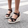 Cross Strap Wedges High Heel Sandals - Image 3