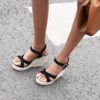 Cross Strap Wedges High Heel Sandals - Image 5