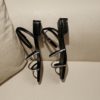 Crystal Low Heels Buckle Ankle Strap Casual Shoes - Image 4