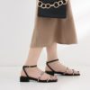 Crystal Low Heels Buckle Ankle Strap Casual Shoes