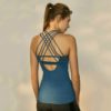 Elegant Cross Stripes Fitness Yoga T-shirt