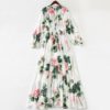 Elegant Rose Flower Print Bohemian Maxi Dress - Image 2