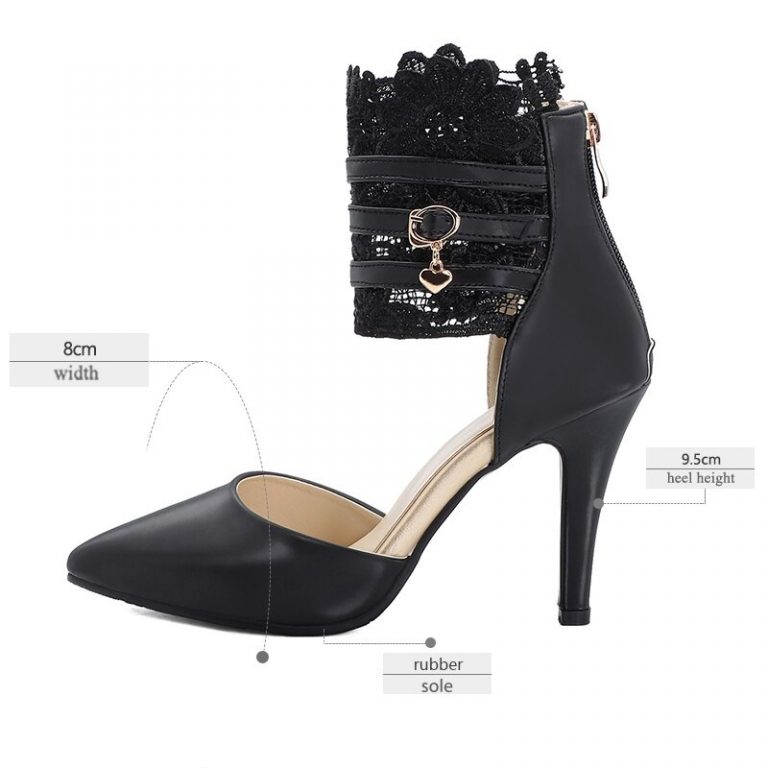 Fashion Ankle Wrap Lace High Heels Sandals - Image 4