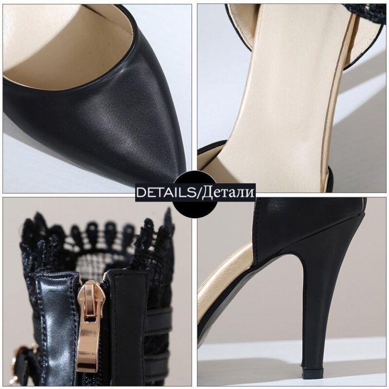 Fashion Ankle Wrap Lace High Heels Sandals - Image 5