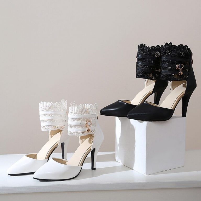Fashion Ankle Wrap Lace High Heels Sandals - Image 6