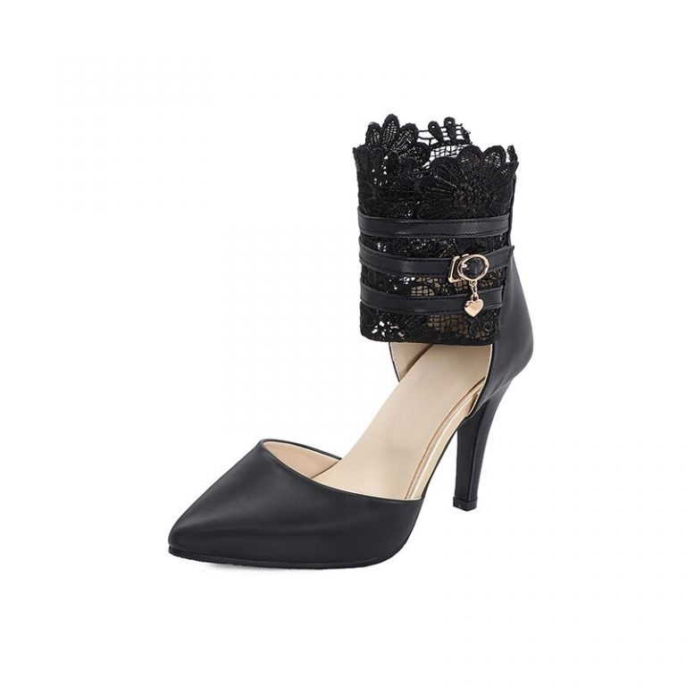 Fashion Ankle Wrap Lace High Heels Sandals - Image 7