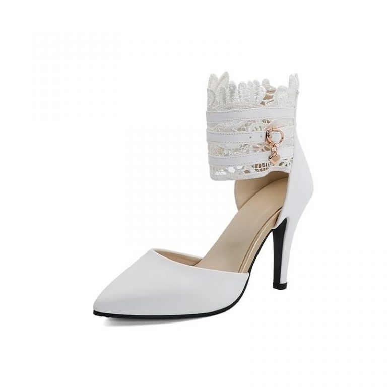 Fashion Ankle Wrap Lace High Heels Sandals - Image 8