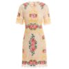 Fashion Runway O-Neck Flower Embroidery Lace Elegant Dress