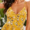 Floral Pleated High Waist Boho Wrap Long Dresses - Image 3