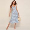 Floral Pleated High Waist Boho Wrap Long Dresses - Image 6