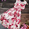 Floral Print Round Neck Mini dress - Image 3