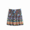 Floral Printed Rayon Short Oversize Skirt