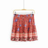Floral Printed Rayon Short Oversize Skirt - Image 4