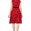 Formal Evening O-Neck Floral Pattern Party Mini Dress - Image 6