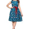 Formal Evening O-Neck Floral Pattern Party Mini Dress