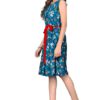 Formal Evening O-Neck Floral Pattern Party Mini Dress - Image 3