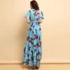 Fruit Printed Ruffles Elegant Holiday Long Dress - Image 3