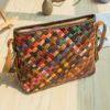 Genuine Leather Weave Tassel Shoulder Bag - Image 2