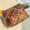 Genuine Leather Weave Tassel Shoulder Bag - Image 3