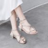 Gladiato Thick Heels Bling Party Crystal Shoes