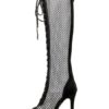 High Heel Boots Pointed Toe Cut Out Lace Up Zipper Detail Sandal Boots - Image 2